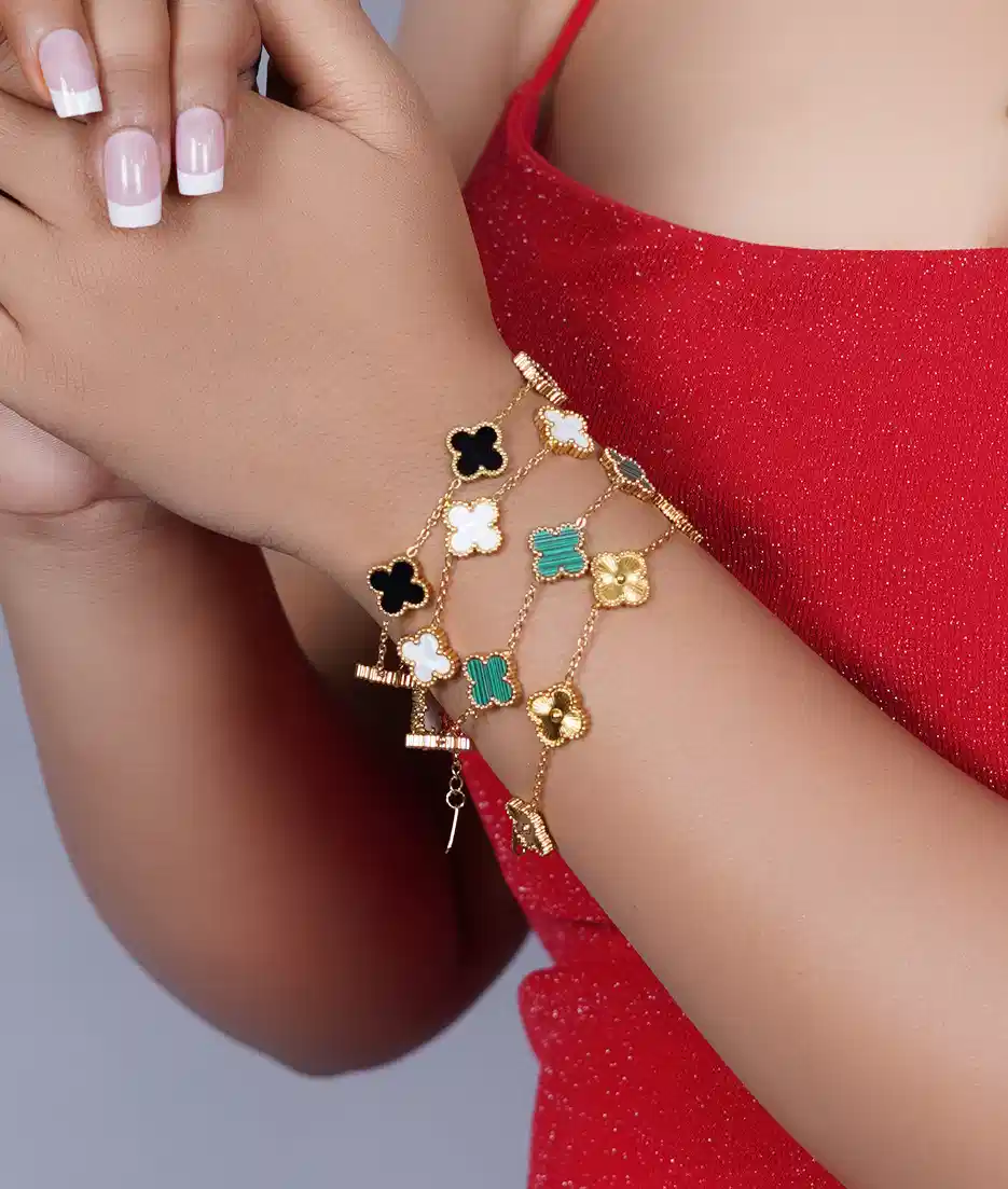 Golden Clover Charm Bracelet